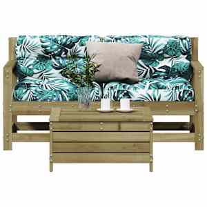 Vrtna garnitura 3-delna z blazinami impregnirana trdna borovina