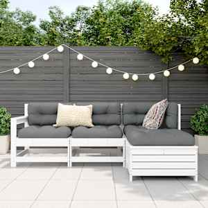 4dílná zahradní sedací souprava bílá masivní borovice - obrázek 3