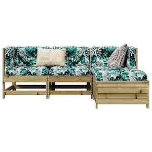 Vrtna sedežna garnitura 4-delna impregnirana borovina