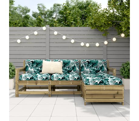 vidaXL Salon de jardin 4 pcs bois de pin impr&eacute;gn&eacute;