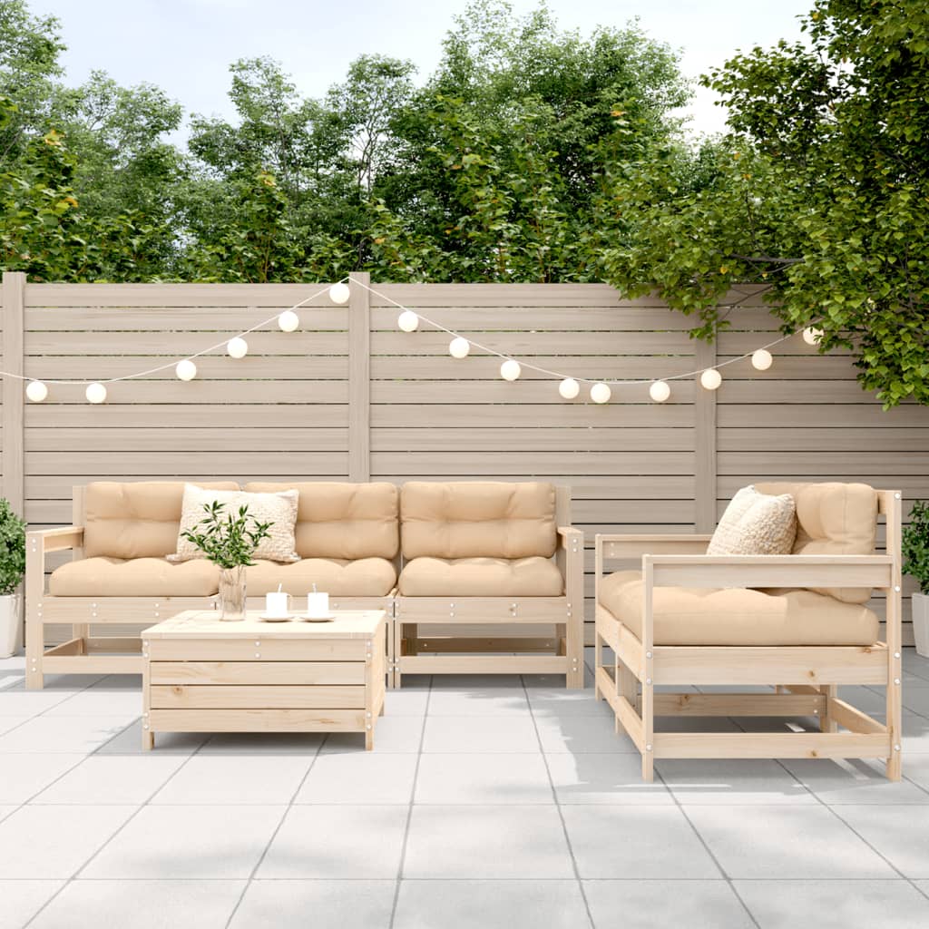 vidaXL 6-delige Loungeset massief grenenhout afbeelding