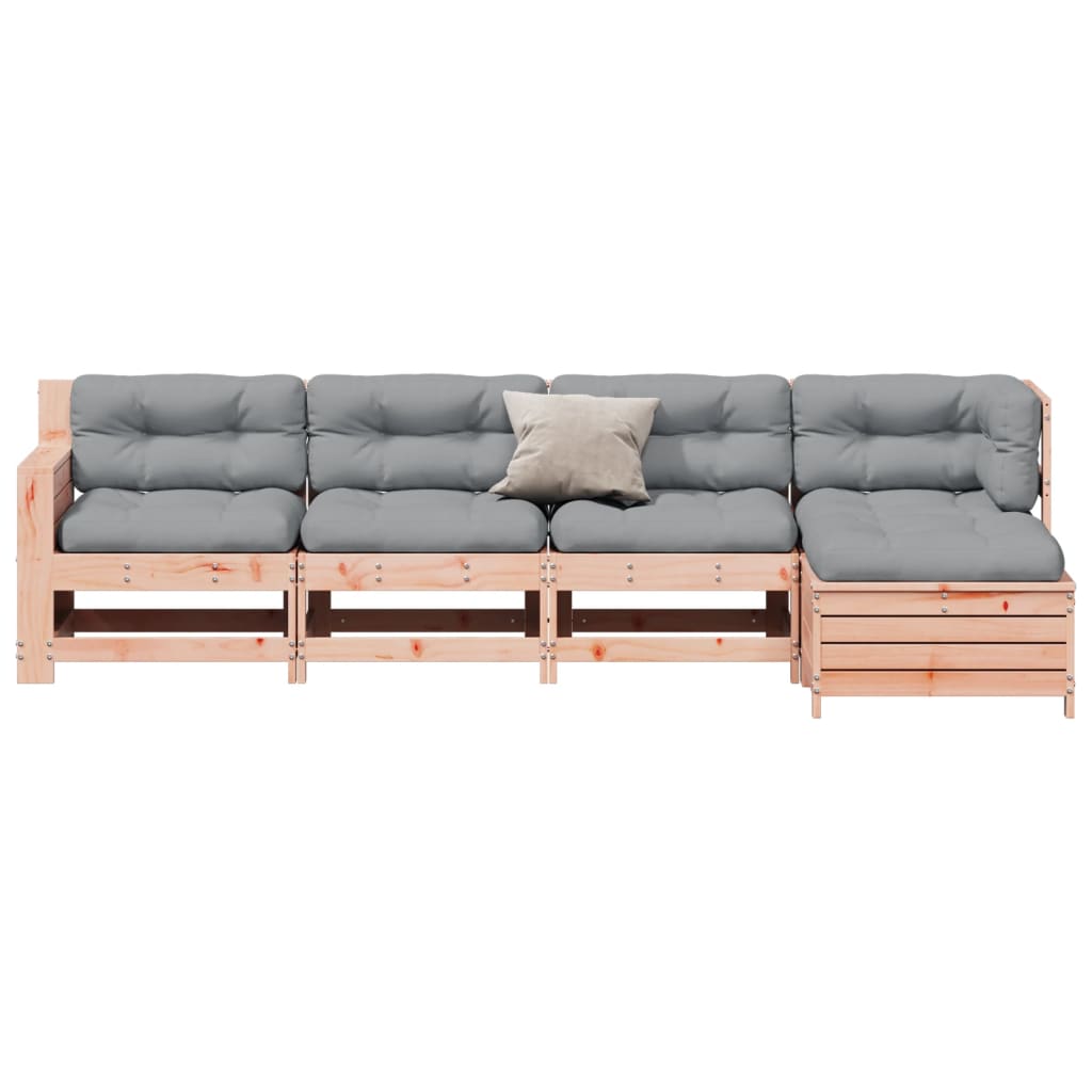 vidaXL 5-delige Loungeset met kussens massief douglashout afbeelding