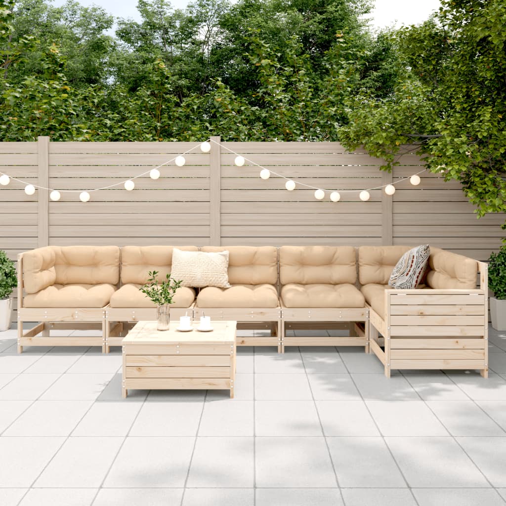 vidaXL 7-delige Loungeset massief grenenhout afbeelding