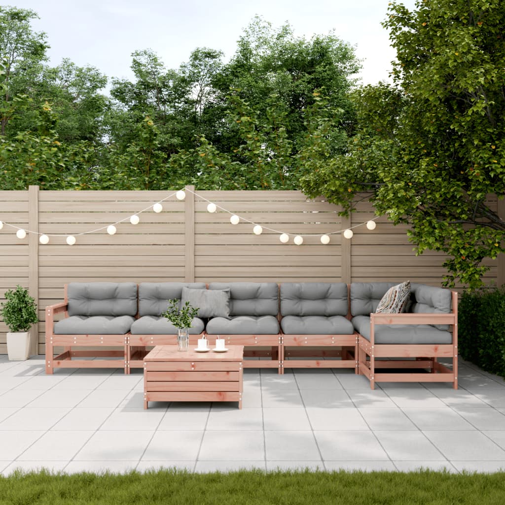vidaXL 7-delige Loungeset met kussens massief douglashout afbeelding