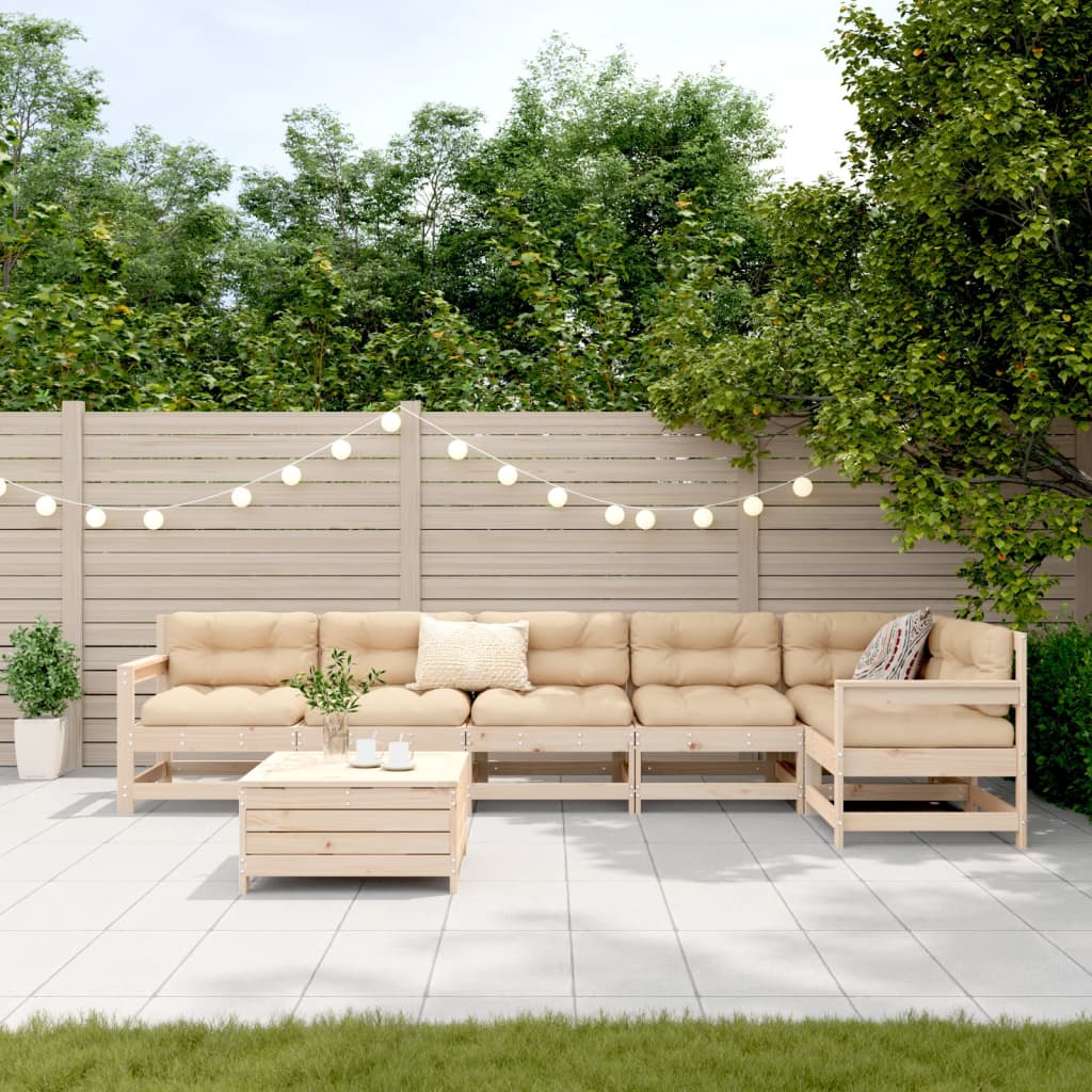 vidaXL 7-delige Loungeset massief grenenhout afbeelding