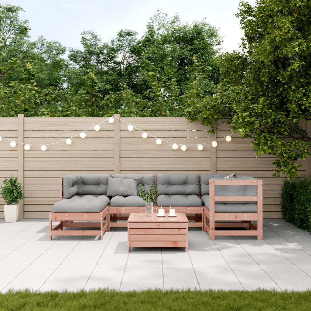 vidaXL 7-delige Loungeset met kussens massief douglashout afbeelding