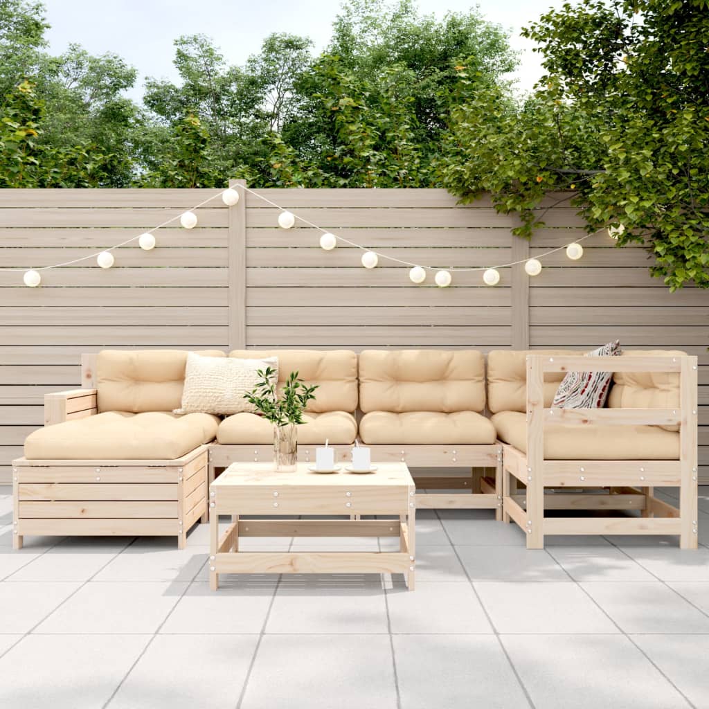 vidaXL 7-delige Loungeset massief grenenhout afbeelding