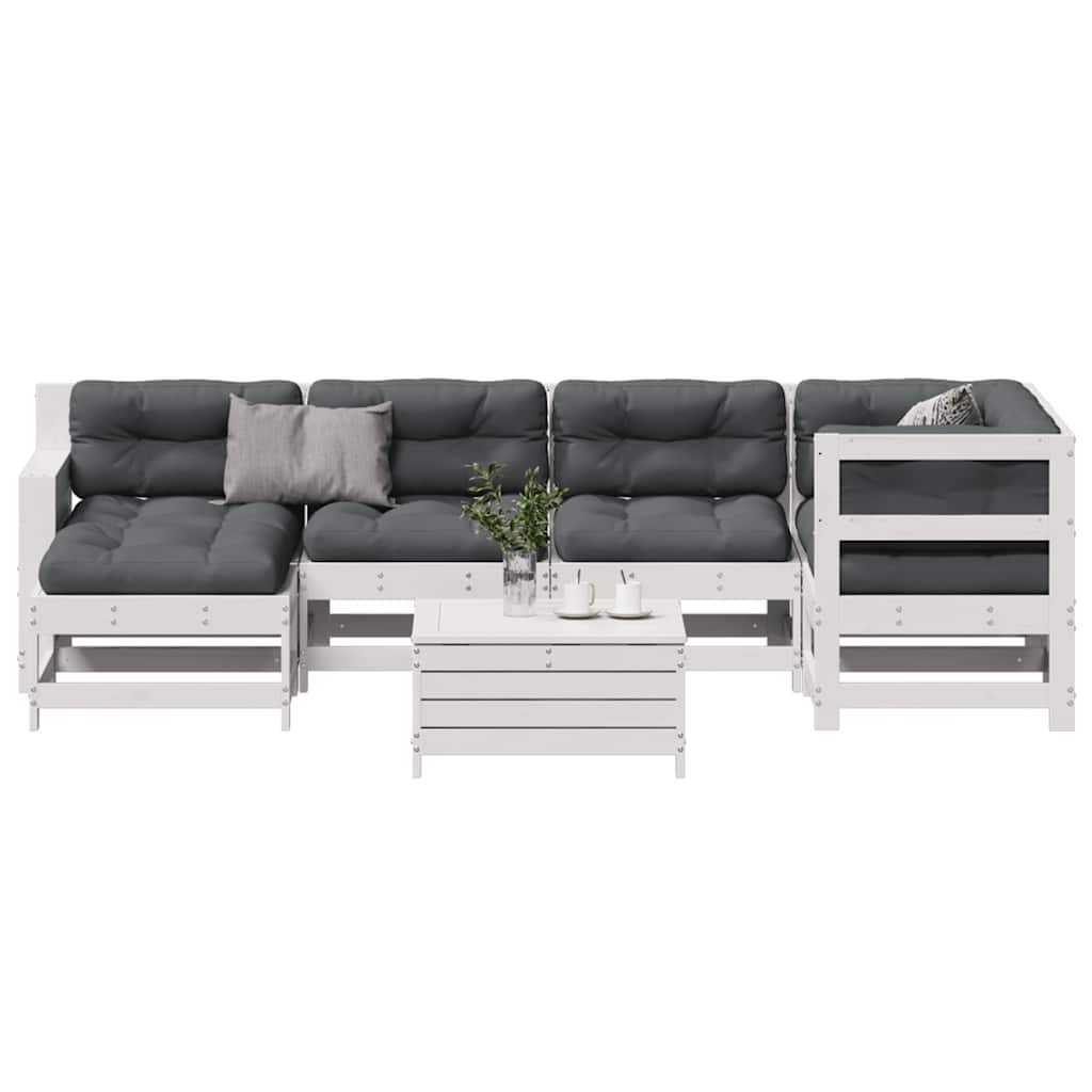 vidaXL Set mobilier de grădină cu perne, 7 piese, lemn masiv de pin