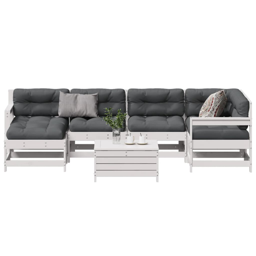 vidaXL Set mobilier de grădină cu perne, 7 piese, lemn masiv de pin