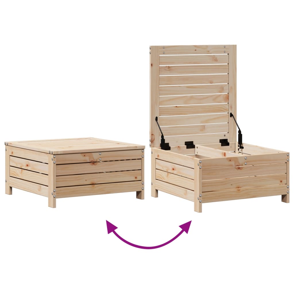 Meble ogrodowe modułowe - Sofy i stołek, lite drewno sosnowe, beżowe poduszki