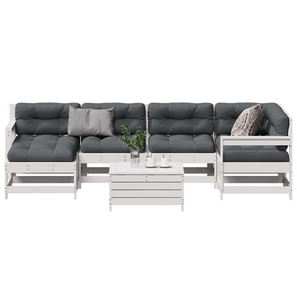 vidaXL Set mobilier de grădină cu perne, 7 piese, lemn masiv de pin