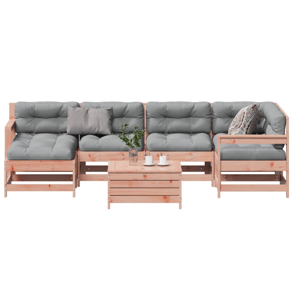 vidaXL 7-tlg. Garten-Lounge-Set mit Kissen Massivholz Douglasie