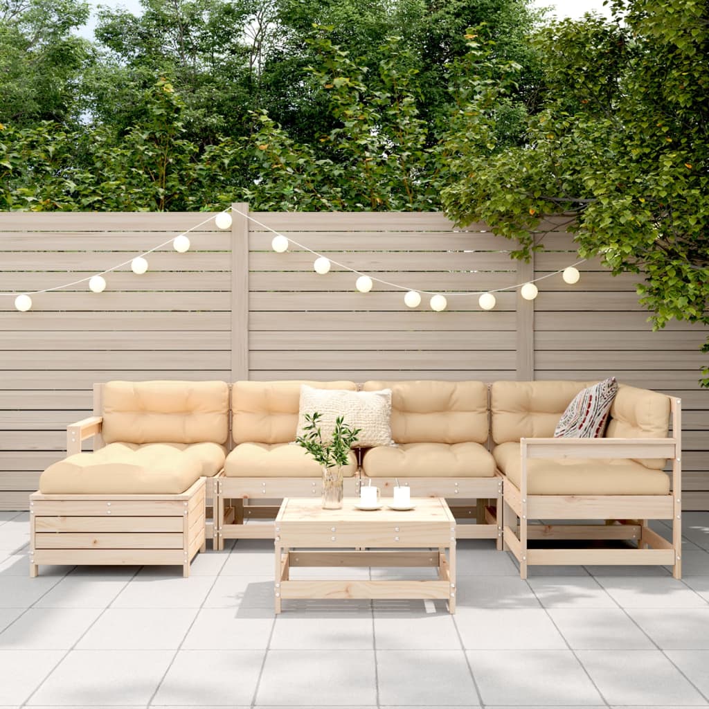 vidaXL 7-delige Loungeset massief grenenhout afbeelding