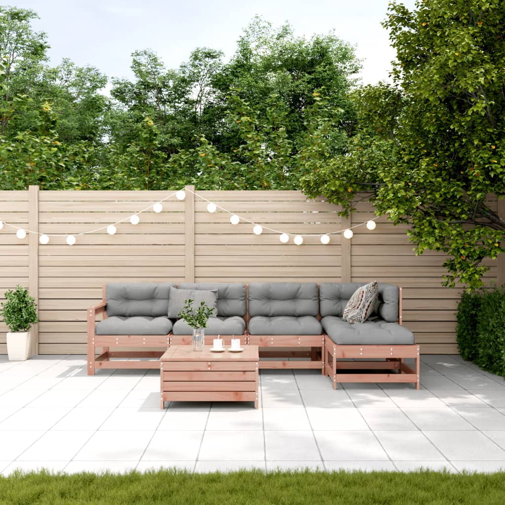 vidaXL 6-delige Loungeset met kussens massief douglashout afbeelding