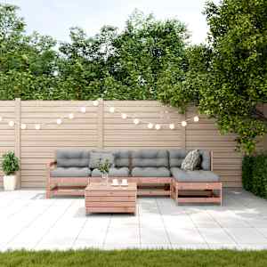 vidaXL 6-tlg. Garten-Lounge-Set mit Kissen Massivholz Douglasie