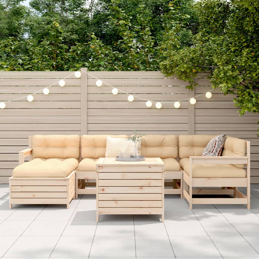 vidaXL 7-delige Loungeset massief grenenhout afbeelding