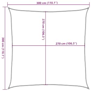 Stínicí plachta 160 g/m² čtverec světle šedá 3 x 3 m HDPE - obrázek 10