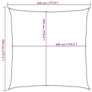 Stínicí plachta 160 g/m² čtverec světle šedá 4,5 x 4,5 m HDPE - obrázek 10