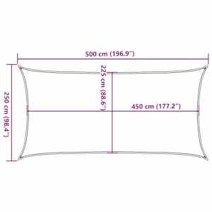 Plachta proti slunci 160 g/m² obdélník světle šedá 2,5x5 m HDPE - obrázek 10