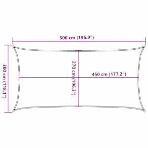 Plachta proti slunci 160 g/m² obdélník světle šedá 3 x 5 m HDPE - obrázek 10