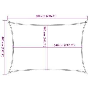 Plachta proti slunci 160 g/m² obdélník světle šedá 4 x 6 m HDPE - obrázek 10