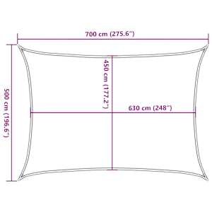 Plachta proti slunci 160 g/m² obdélník světle šedá 5 x 7 m HDPE - obrázek 10