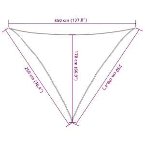 Stínicí plachta 160 g/m² trojúhelník šedá 2,5x2,5x3,5 m HDPE - obrázek 10