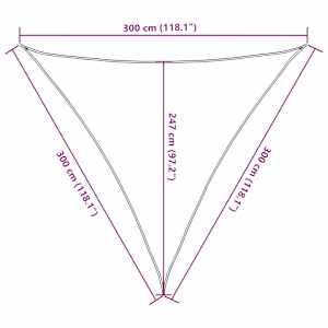 Stínicí plachta 160 g/m² trojúhelník světle šedá 3x3x3 m HDPE - obrázek 10