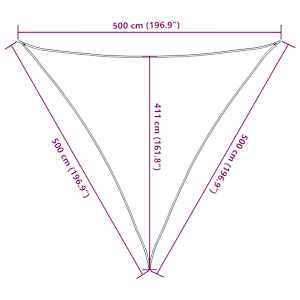 Stínicí plachta 160 g/m² trojúhelník světle šedá 5x5x5 m HDPE - obrázek 10