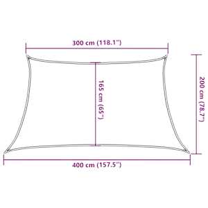 Stínicí plachta 160 g/m² lichoběžník světle šedá 3/4 x 2 m HDPE - obrázek 10