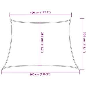 Stínicí plachta 160 g/m² lichoběžník světle šedá 4/5 x 3 m HDPE - obrázek 10