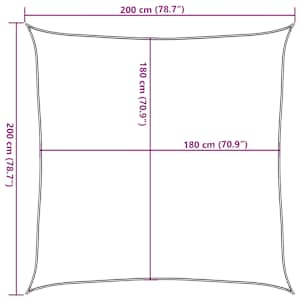 Plachta proti slunci 160 g/m² čtverec písková 2 x 2 m HDPE - obrázek 10