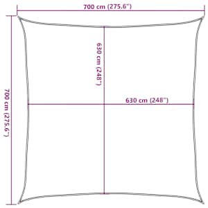 Plachta proti slunci 160 g/m² čtverec písková 7 x 7 m HDPE - obrázek 10