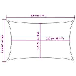Plachta proti slunci 160 g/m² obdélník písková 5 x 8 m HDPE - obrázek 10