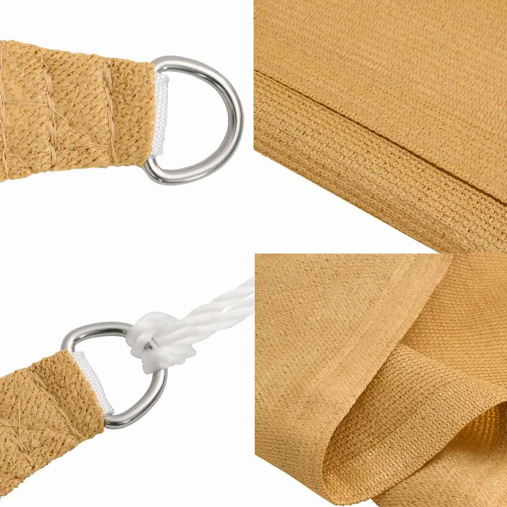 Zonnezeil 160 g/m² driehoekig 3x3x4,2 m HDPE zandkleurig image 7