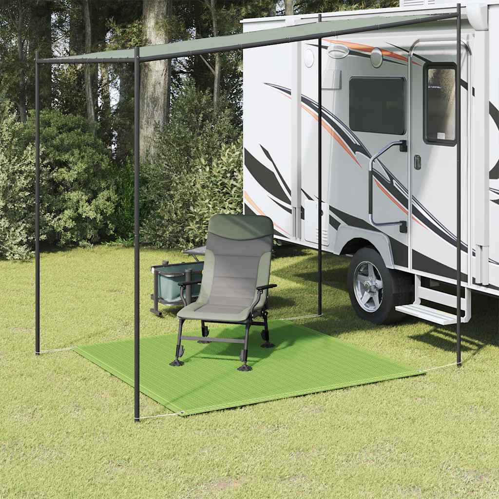 vidaXL Covor pentru cort, verde deschis, 250x250 cm, HDPE