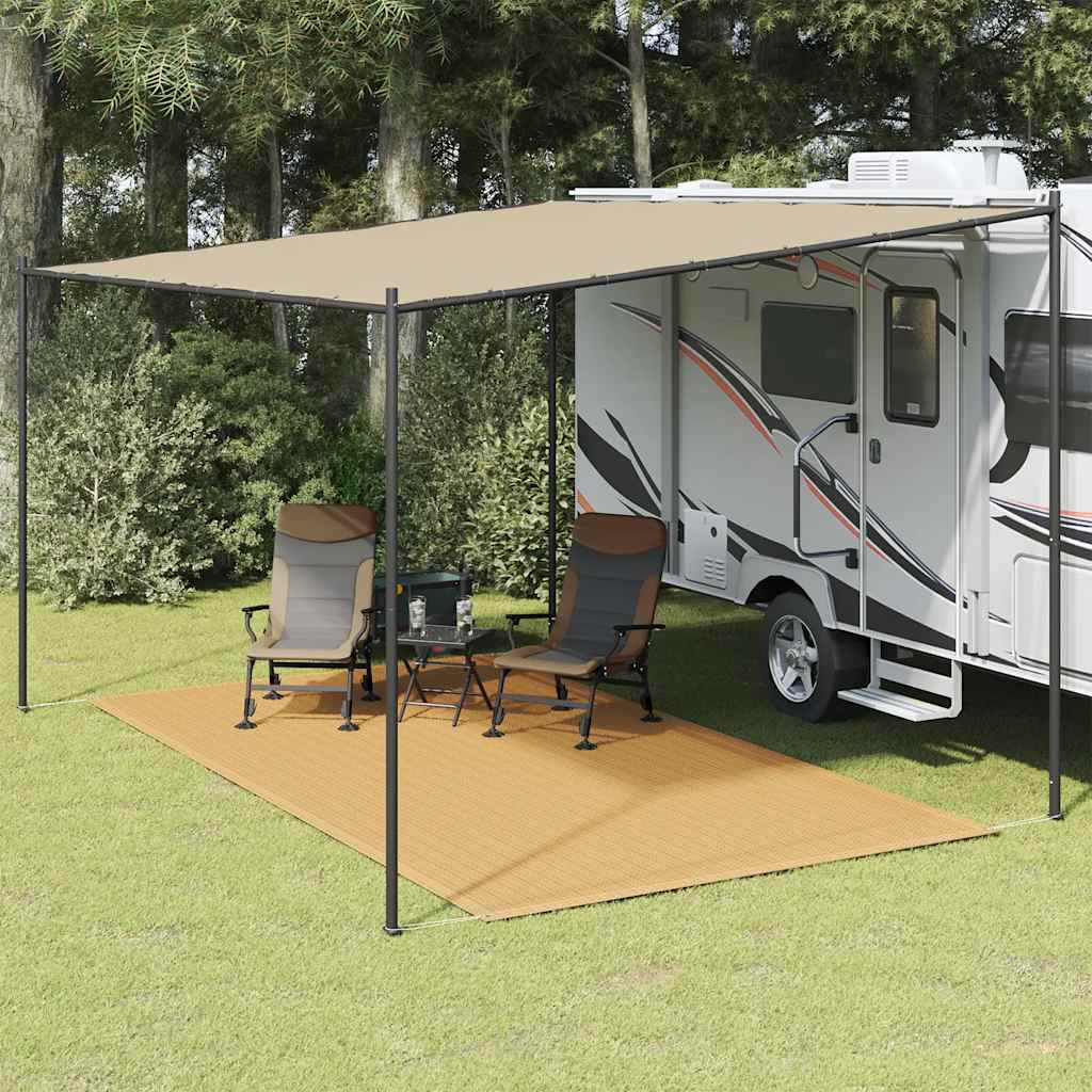 vidaXL Covor pentru cort, nisipiu, 200x400 cm, HDPE