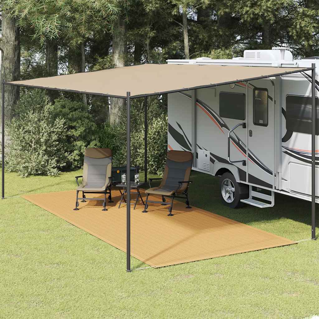 vidaXL Covor pentru cort, nisipiu, 250x600 cm, HDPE
