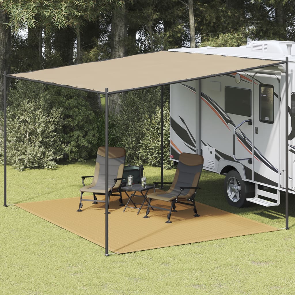 vidaXL Covor pentru cort, nisipiu, 300x400 cm, HDPE