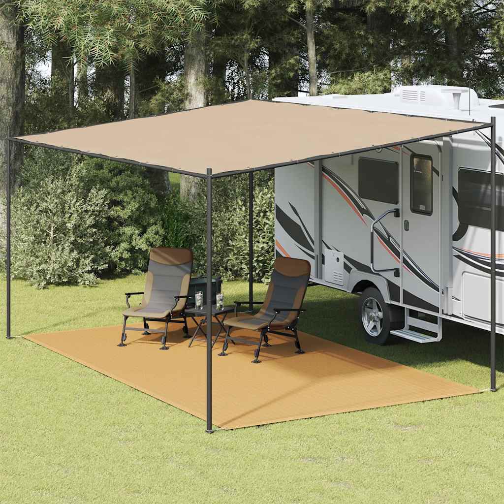 vidaXL Covor pentru cort, nisipiu, 300x500 cm, HDPE