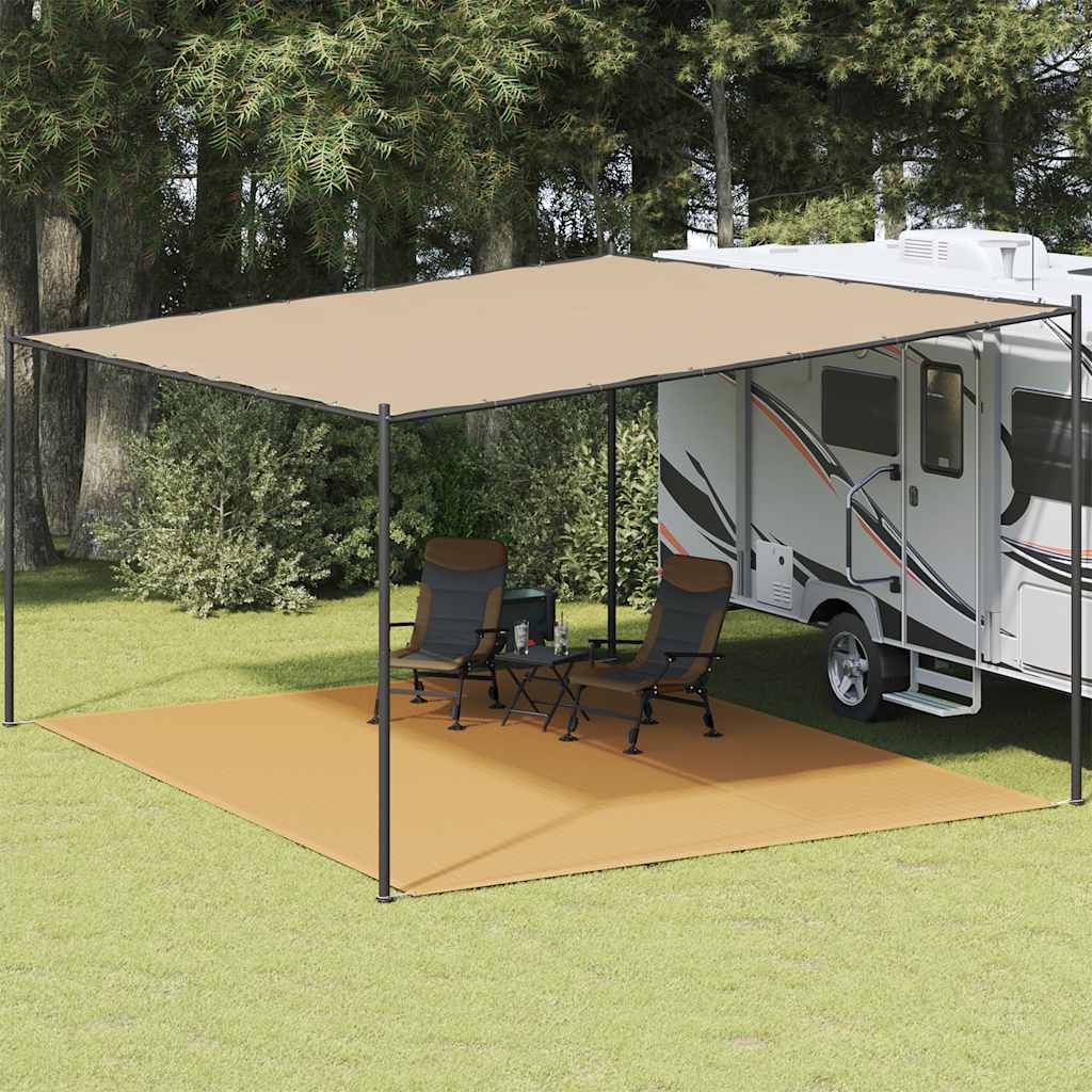 vidaXL Covor pentru cort, nisipiu, 400x500 cm, HDPE