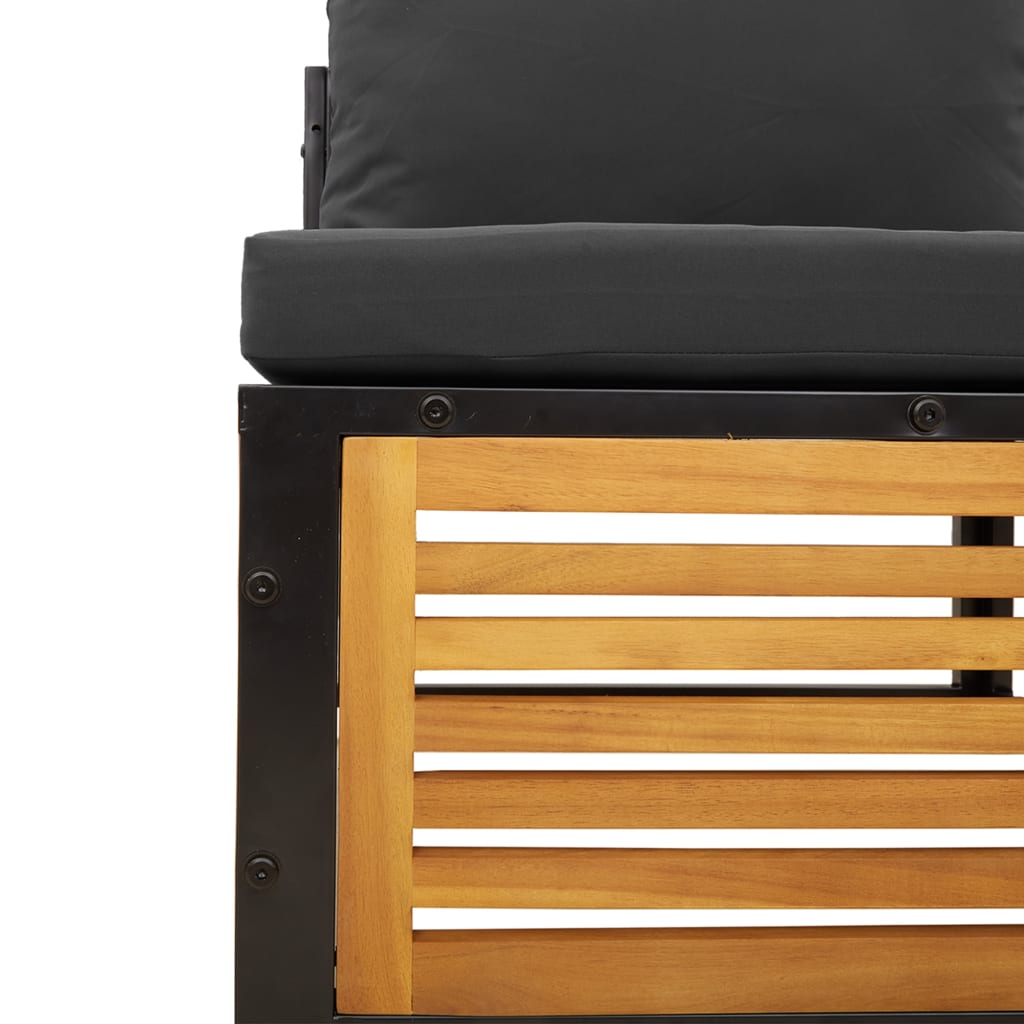 7-Piece garden sofa set with mattresses, acacia