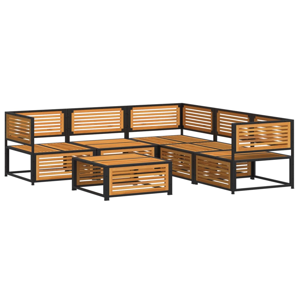 vidaXL Set de canapele grădină cu perne, 6 piese, lemn masiv acacia