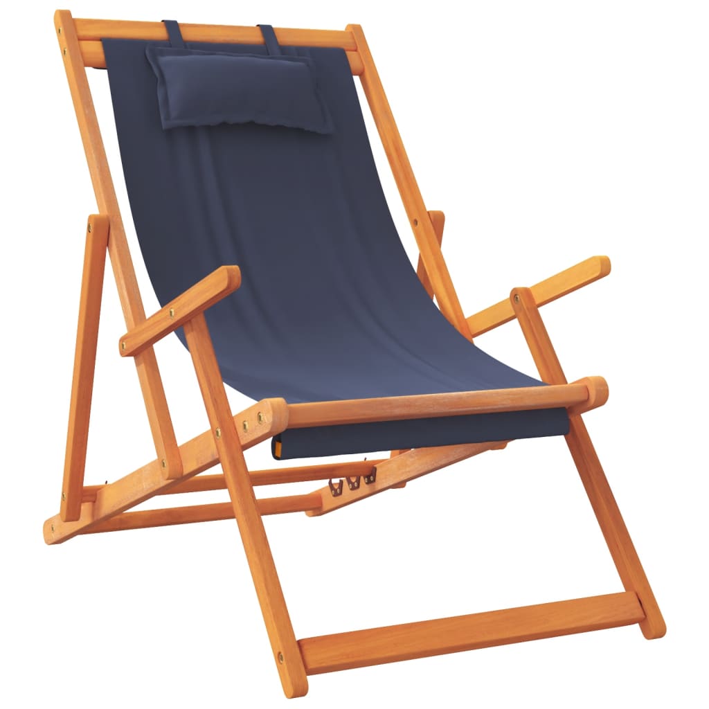 vidaXL 2 db összecsukható kék szövet strandszék