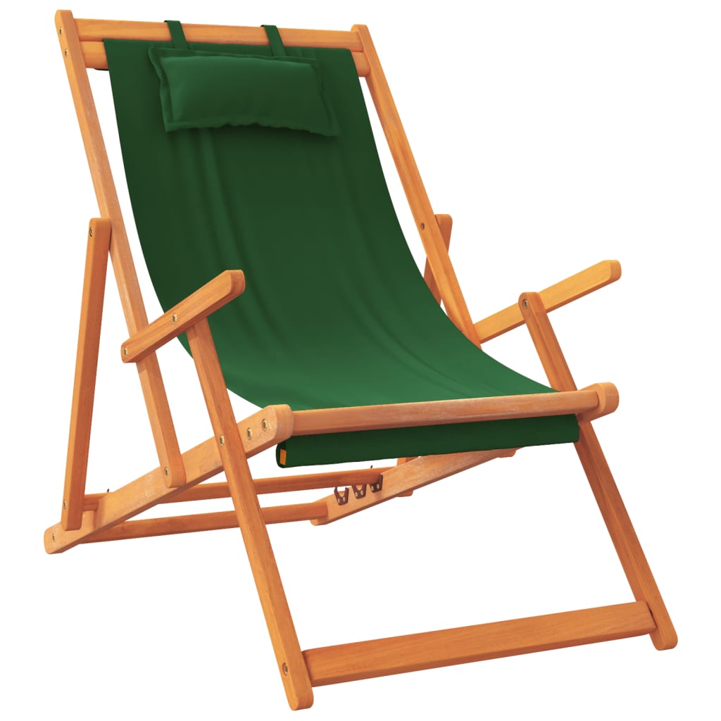  Skladacie plážové stoličky 2 ks zelené látka