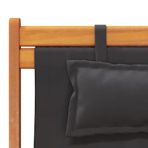 Skládací plážová křesla 2 ks černá textil - obrázek 8