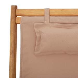 Skládací plážová křesla 2 ks taupe textil a masivní dřevo - obrázek 10