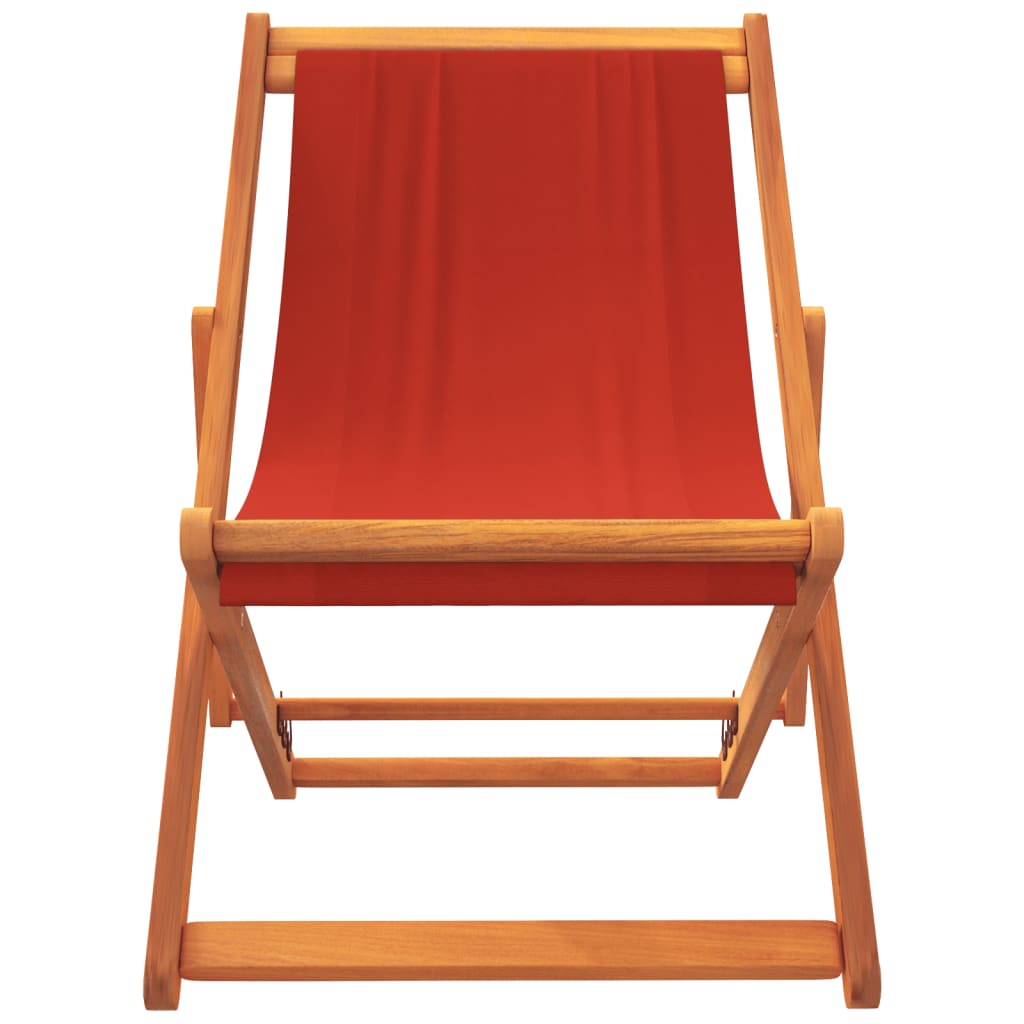 Skladacie plážové stoličky 2 ks červené látka