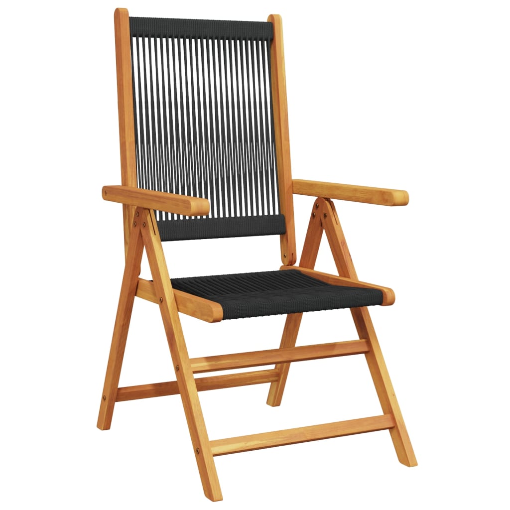 vidaXL Tuinstoelen 8 st verstelbaar massief acaciahout zwart afbeelding