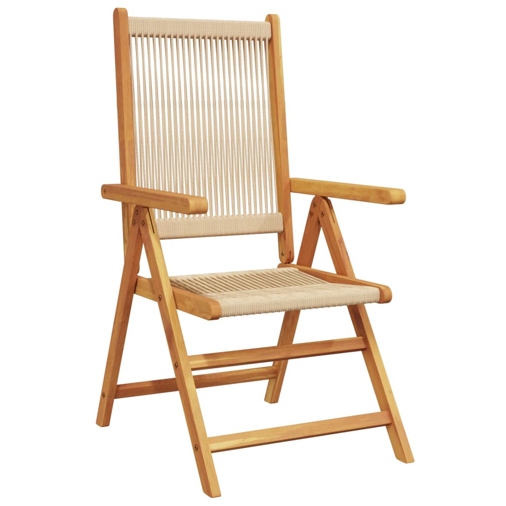 vidaXL Tuinstoelen 4 st verstelbaar massief acaciahout beige afbeelding